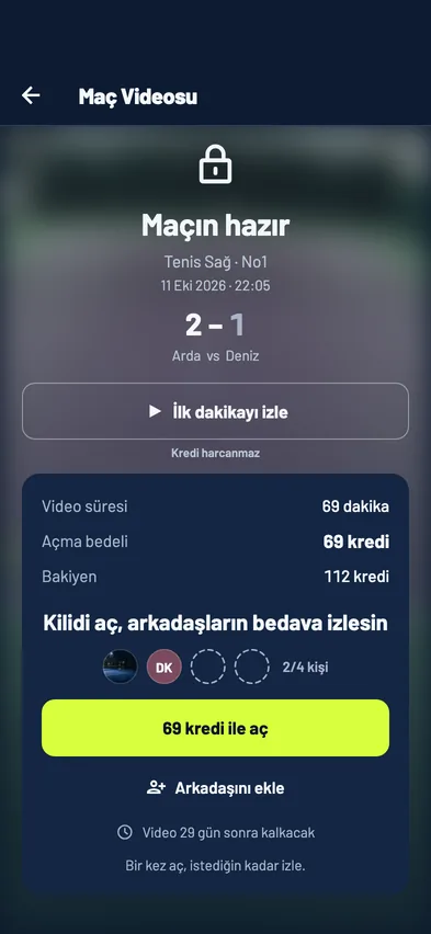 Maçın hazır ekranı: kilidi aç, arkadaşların bedava izlesin